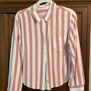 Rails Pink and White Striped Shirt